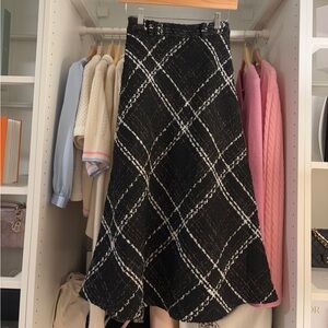 (SOLD) 
Monty Midi Tweed Skirt - Black